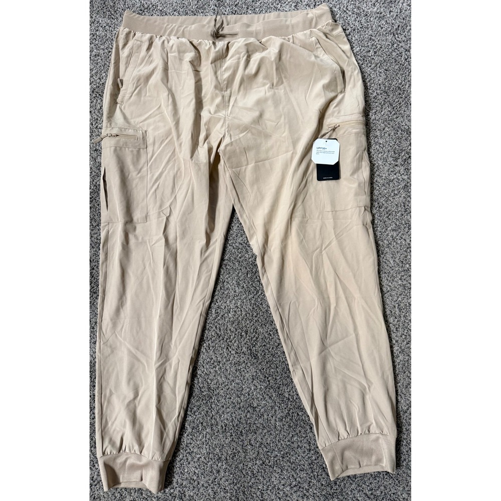 Urbest Mens Khaki Tan Cargo Jogger Pants UPF 50+ Hiking Travel Size 3XL NEW